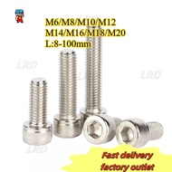 12.9 Grade High-Strength Nickel-Plated Hexagon Socket Screw Cup Head Bolt Full Thread Screw M6/M8/M1