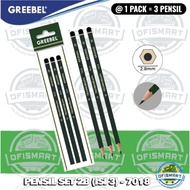 Greebel Writing Pencil Graphite Pencil 2B Type 7018 2B Pencil | @ 1 Pack = 3 Pencils