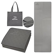 Rakumin Yoga Mat, Folding TPE Material, Training Mat, Lightweight, Easy to Carry, Exercise Mat, Stretch Mat, Storage Bag Included, Anti-Slip, Fitness Spirit (2023 Version)