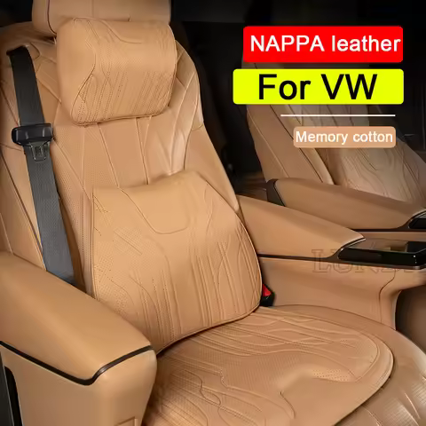 Car Seat Cushion PU Leather Non-slip Support Pad Car Neck Pillow For Volkswagen VW Golf 7 MK7 Golf 8