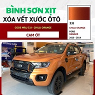 Sơn Xịt Xóa Vết Xước Cho Xe FORD RANGER Màu CAM ỚT code 33J - CHILLI ORANGE Chính Hãng OH PAINT Chất