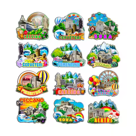 Decorative Magnets for Civitavecchia Anzio Frosinone Rieti Nettuno Terracina Italy City Landmark Sou