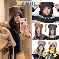 ZAIJIEE Knitted Hat Hats Autumn Winter Warm Bear Ear Ear Cap Ear Protection Cold Cap