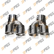 ท่อท่อไอเสียรถยนต์คาร์บอนไฟเบอร์4ปลายท่อไอเสียสำหรับ BMW G20 G21 M340i MPE 2019 2020 2021ท่อไอเสียระ