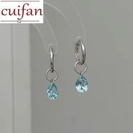 100% original Earings silver 925 italy Ultra sparkling blue water droplet zircon pendant earrings hy