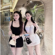 Women's Set 2-Piece Top with Cute Skirt for Women in 2 Colors Black and White