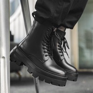 [HIGH 7CM] High-neck zipper combat shoes with 7cm high sole, high-soled oxfords size from 39 to 43 [
