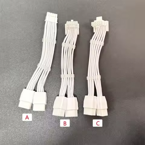 16PRevolving Dual 8P Female Power Cable 4090 5080 Graphics Card Power Cable 16AWG Embossed Wire 12VH