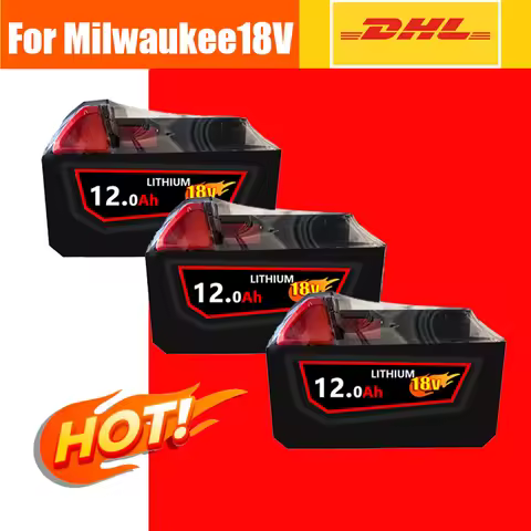 FOR Milwaukee 18V battery M18-HB3 high energy battery 12AH , FOR original Milwaukee M12-18FC charger