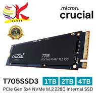 CRUCIAL INT SSD T705 1TB PCIE GEN 5 X4 NVME M.2 2280 INTERNAL SOLID STATE DRIVE (T705SSD3)  - 1TB / 