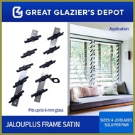 ⊕ ◬ ◆ Jalouplus Jalousie Frame 4 Blades - 10 Blades for Louver Window 1 Pair Satin