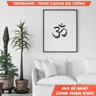 Tranh treo tường Om spiritual black and white mantra Ohm meditation poster housewarming gift yoga st
