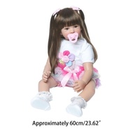 Mainan Boneka Bayi Perempuan Reborn Tampak Asli Bahan Silikon 24 "/