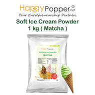 Happypopper Soft Ice Cream Powder Matcha 1 kg Serbuk Tepung Aiskrim Premium Taste 1kg Premix Mix Hal