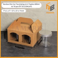 DT-32 Die Cut Cardboard Carrying Bag Contains 4 Jars (10CM Jar SIZE AND 10CM HEIGHT) Amaris Packagin