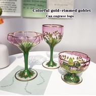 (Can Engrave Logo) 230ML/300ML Colored Crystal Glass Household Red Wine Glass, Bar Goblet, Champagne