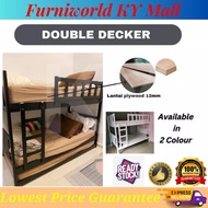 Solid Wood Double Decker With Pull Out Katil Kayu Double Decker 2 tingkat