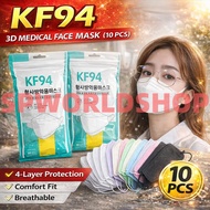 【10-PCS】KF94 Medical Face Mask / 4 Ply 4 Layer Ear Loop Adult 3D Face Mask #KN95 #KF94 #4ply #Medica
