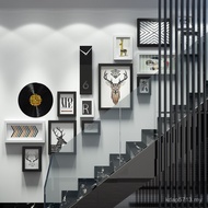 Clock loft loft Solid Wood Photo Frame Real Wall 6263 _ Stair Photo Change Decorative Painting Solid
