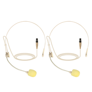 Phenyx Pro Beige Color Lavalier Lapel Microphone /Headset Microphone Combo with Mini XLR Jack for St