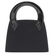 二手Salvatore Ferragamo Ferragamo 緞面琺瑯手提包，義大利製造，黑色，附磁扣。