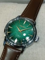 SEIKO PRESAGE Cocktail Time Mint Mist HCB002J1 Cal. 4R35 Green Dial Brown Leather strap Automatic Wa