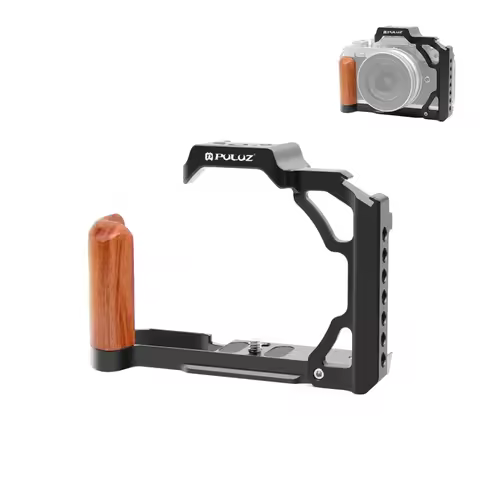 PULUZ Video Camera Cage For Nikon ZFC Wood Handle Handgrip Metal Stabilizer Rig for Nikon ZFC Camera