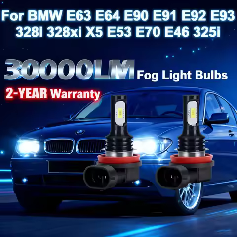 2PCS LED Fog Light Bulbs H11 Plug And Play 6000K Car Fog Lamp For BMW E63 E64 E90 E91 E92 E93 328i 3