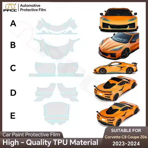 For Corvette C8 Coupe Z06 2023-2024 Pre Cut PPF Clear Car Paint Protection Film Car Decal Wrap Film 