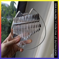 Đàn kalimba pha lê trong suốt hình dáng dễ thương QUYNHLEMO Kalimba 17 phím acrylic cầu vồng tặng kè