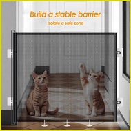 Cat Door Gate Cat Proof Gate for Stairs Telescopic Animals Baby Safety Fence Mesh Folding Design for