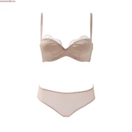 New Satin Half Cup Lace Bras Sets Women Sexy Lingerie Thin Cotton Underwire Push Up Bra And Panties 