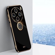 全城熱賣 - 適用於vivo X100 Pro 5G 信立 直邊6D電鍍TPU手機殼帶指環支架（經典黑）