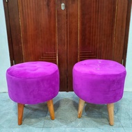 ( 1 SET ) SOFA BENCH MINIMALIS - 1 SOFA + 2 STOOL BULAT KANCING BERKUALITAS PREMIUM
