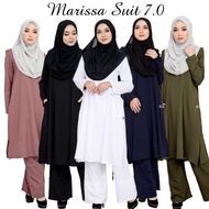 MARISSA Suit 7.0 - Jubah Seluar Muslimah Umrah Haji  Putih Hitam Navy Blue Purple Labuh Nursing