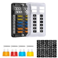 12-Way Marine Fuse Block,Waterproof 12v Fuse Block with LED Indicator for 12V/24V Automotive Golf Ca