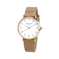 Japan Direct Mail ROSEFIELD Women's Quartz Watch Round 33mm White x Natural Leather Wristband
