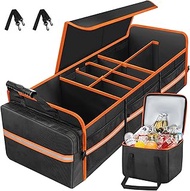95L Car Trunk Organizer, Collapsible Trunk Storage Organizer with Removable Lid - Multi Compartment 