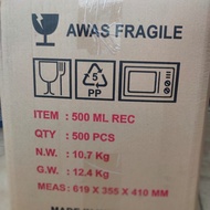 1 Dus Thinwall Dm 500Ml Food Container Persegi Panjang Food Grade