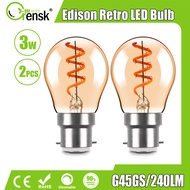 2PACK 3W B22 G45 LED Filament Light Bulb 220V 24W Equivalent LED Edison Light Bulb 2200K Warm White 