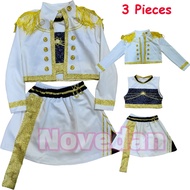 Kpop Demon Hunter Kids Costume Set Golden Huntrix Rumi Zoey Mira Cosplay Girls 3D Print Stage Clothe
