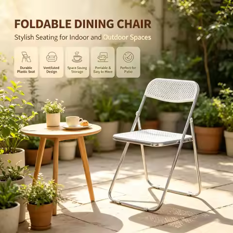 Plastic Folding Chair Living Room Chair Outdoor Indoor Portable Party Chairs for Living Room, Bedroo