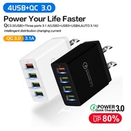 QC3.0 Fast Charger 3.1A Fast Charging Adapter Wall Charger 4 USB Port USB Travel Adapter