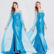 Halloween cos Ice Snow Elsa Anna Princess Dress Dress Hans Prince Snow Treasure Clear Adult Performa