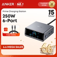 Anker Prime Charger (250W, 6 Ports, GaNPrime) 2.26" LCD Display and Smart Control Dial USB C Chargin