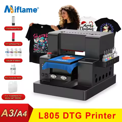 A3/A4 DTG Printer L805 DTG Flatbed Printing Machine Direct Print to Clothes T-shirt Printing Machine