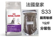 法國 皇家 S33 腸胃敏感貓 1kg(公斤)  分裝包