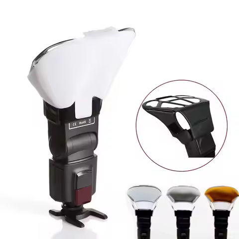 Universal 3 Color Flash Light Speedlite Diffuser Softbox Reflector for GODOX Canon Nikon Olympus Son