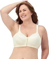 Women's 18 Hour Extra Back Support Front Close Wireless Bra Use52E with 2-Pack Option, Light Beige