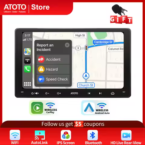 ATOTO F7WE 9 Inch 2 Din Car Radio Wireless CarPlay Android Auto HD Touchscreen Car Stereo Bluetooth 
